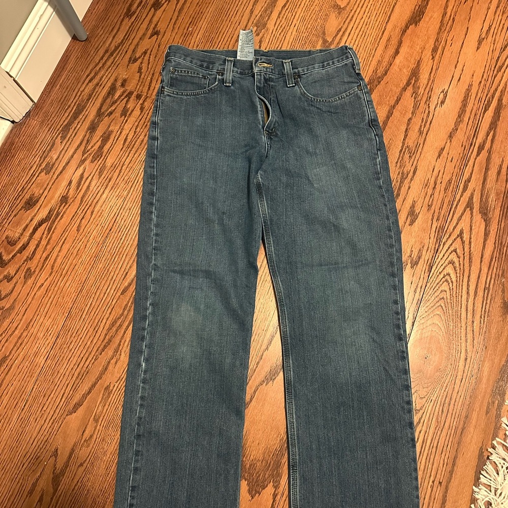 Carhartt Blue Denim Jeans with Gold Stitching